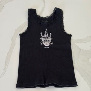 PacSun Black Graphic Fitted Tank Top